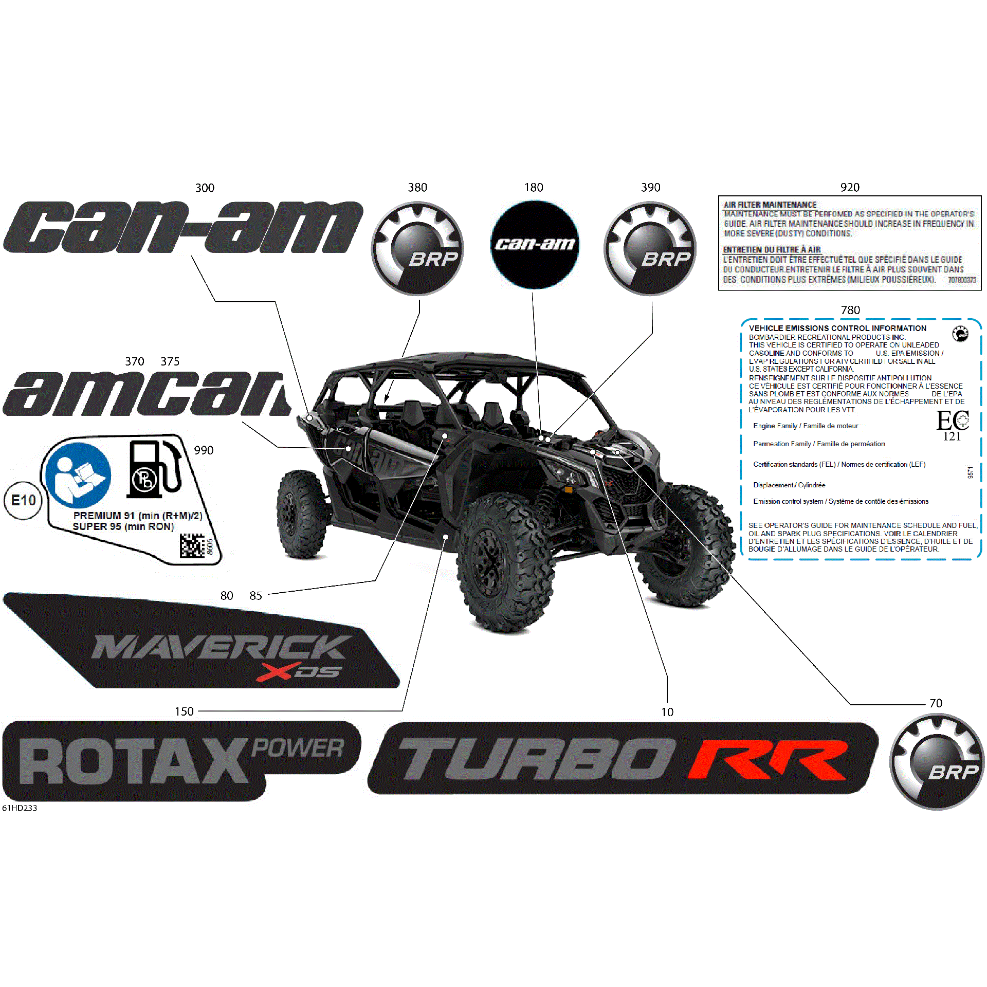 An Image of a Genuine Can-Am Parts Schematic Diagram showing the schematic - BODY - DECALS