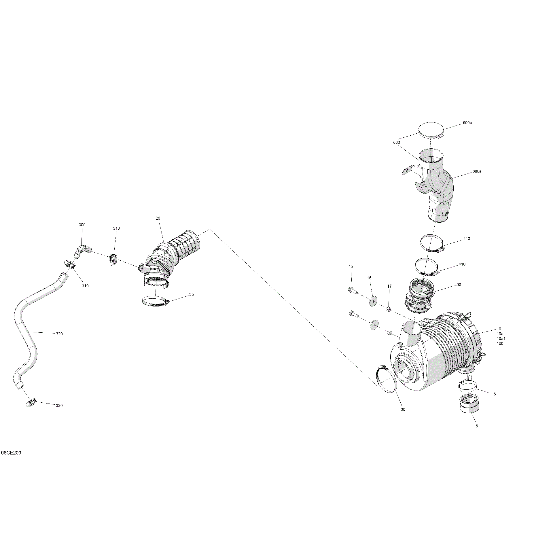 An Image of a Genuine Can-Am Parts Schematic Diagram showing the schematic - ENGINE - AIR INTAKE