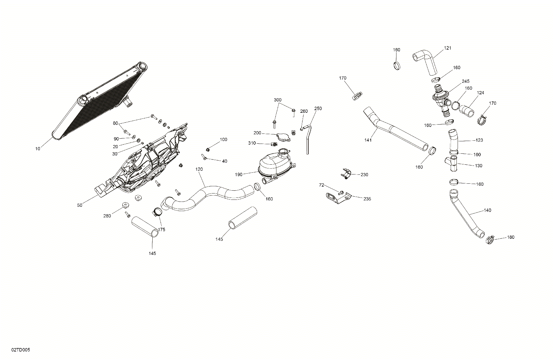 An Image of a Genuine Can-Am Parts Schematic Diagram showing the schematic - ENGINE - COOLING