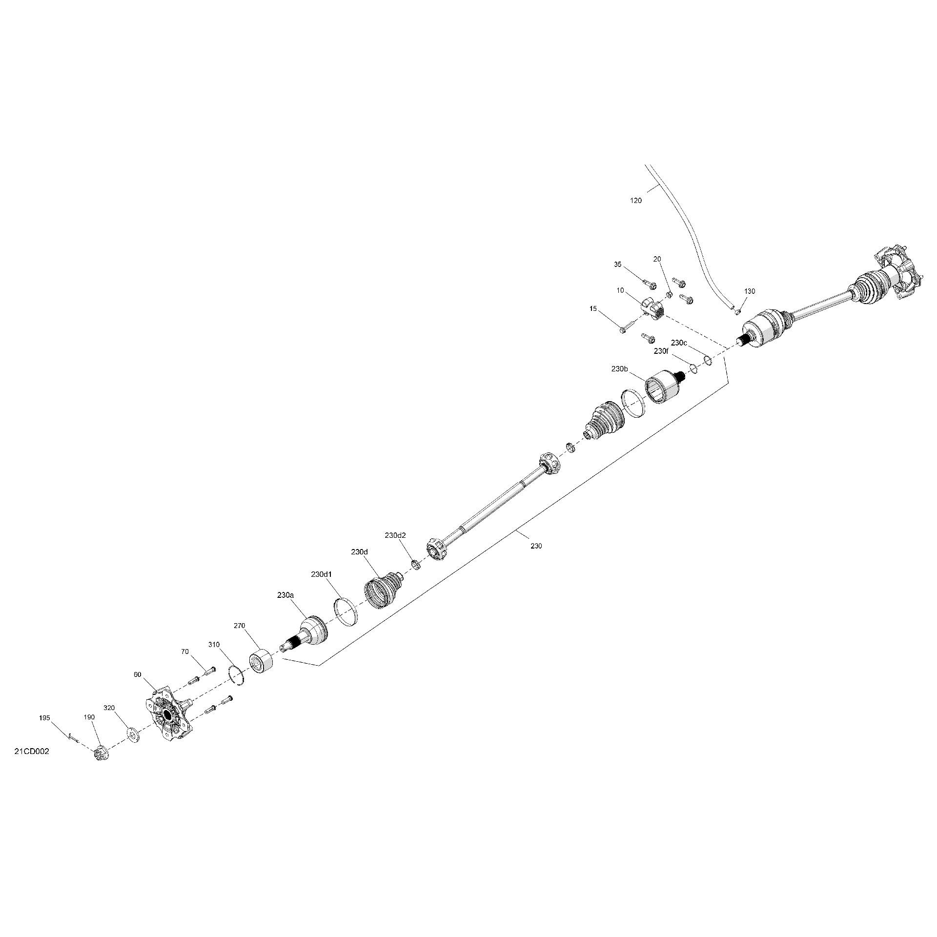 An Image of a Genuine Can-Am Parts Schematic Diagram showing the schematic - DRIVE - REAR - COMMON PARTS