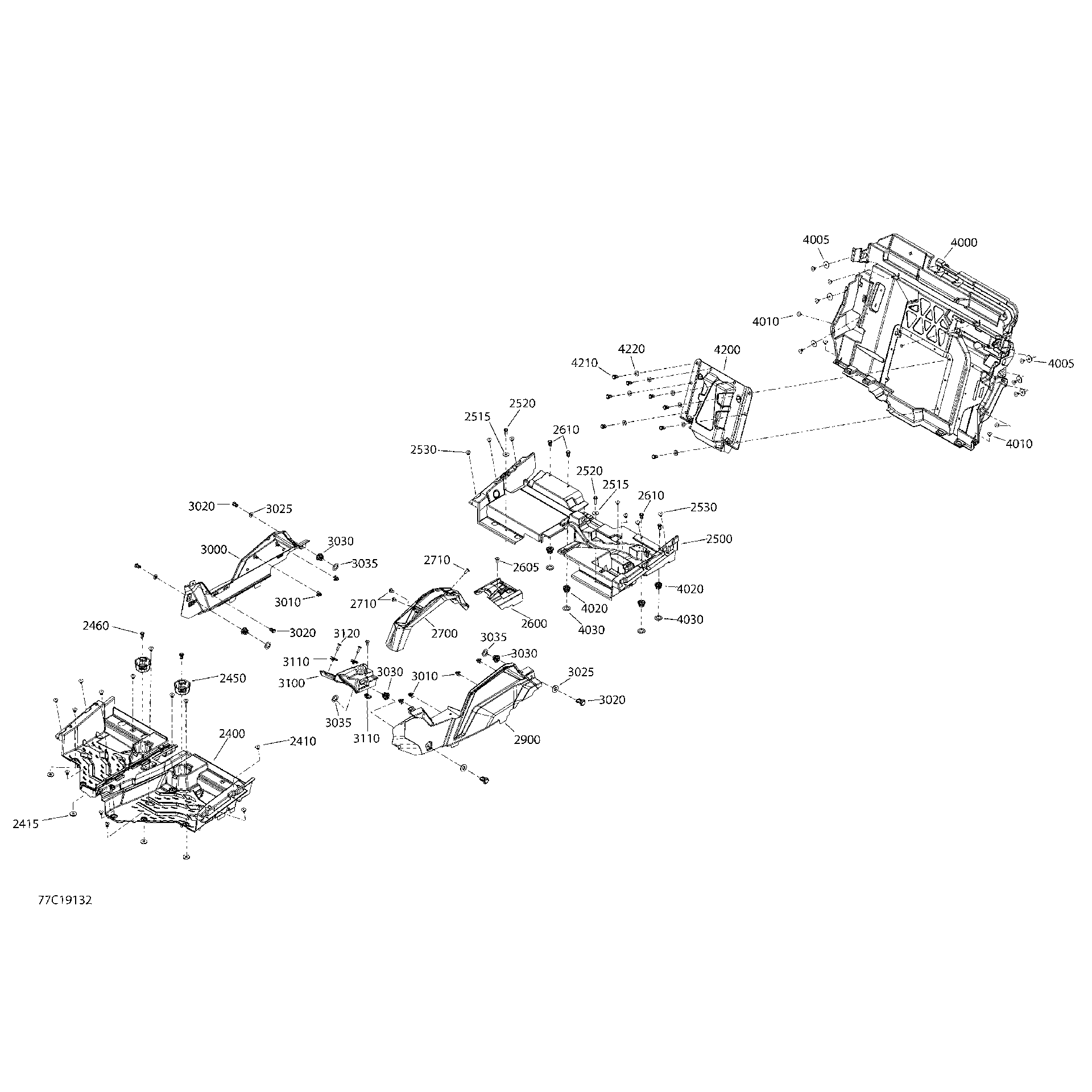 An Image of a Genuine Can-Am Parts Schematic Diagram showing the schematic - CAB INTERIOR MAVERICK SPORT - NORTH AMERICA - REAR SECTION