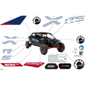 BODY - DECALS - 2025 CAN AM MAVERICK R MAX X RS - DUSTY NAVY - 77" WIDTH CALI - (2)