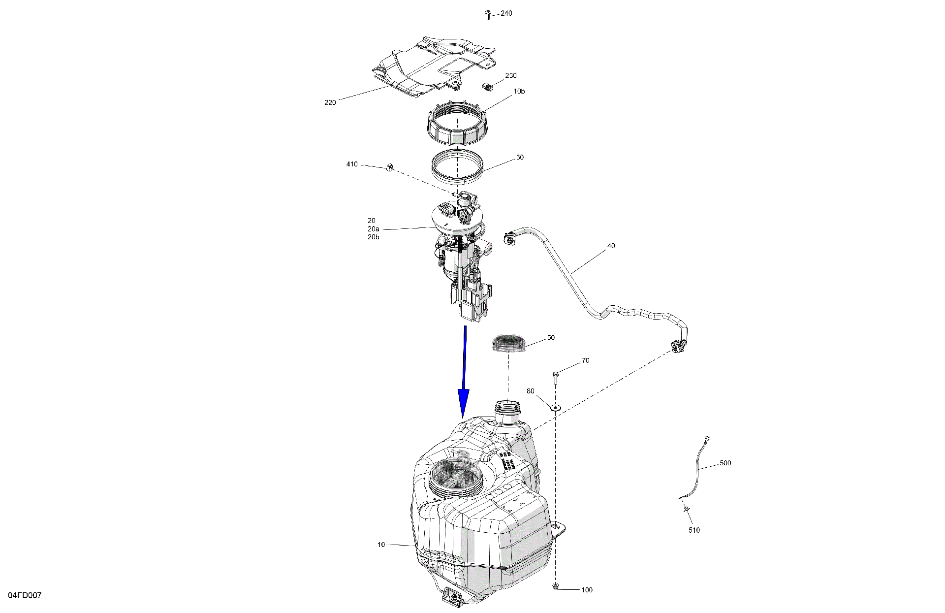 An Image of a Genuine Can-Am Parts Schematic Diagram showing the schematic - ENGINE - FUEL