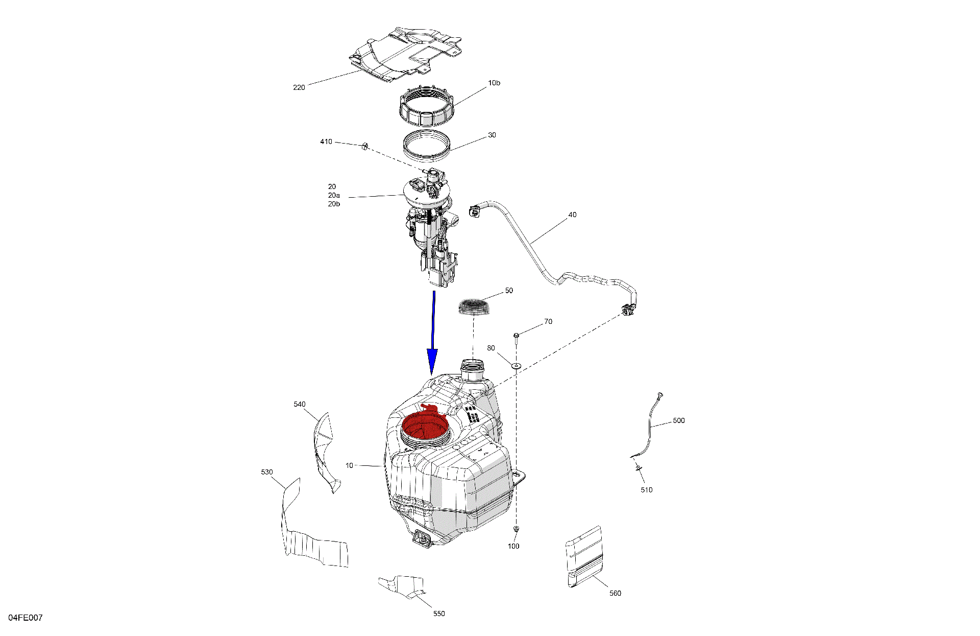 An Image of a Genuine Can-Am Parts Schematic Diagram showing the schematic - ENGINE - FUEL