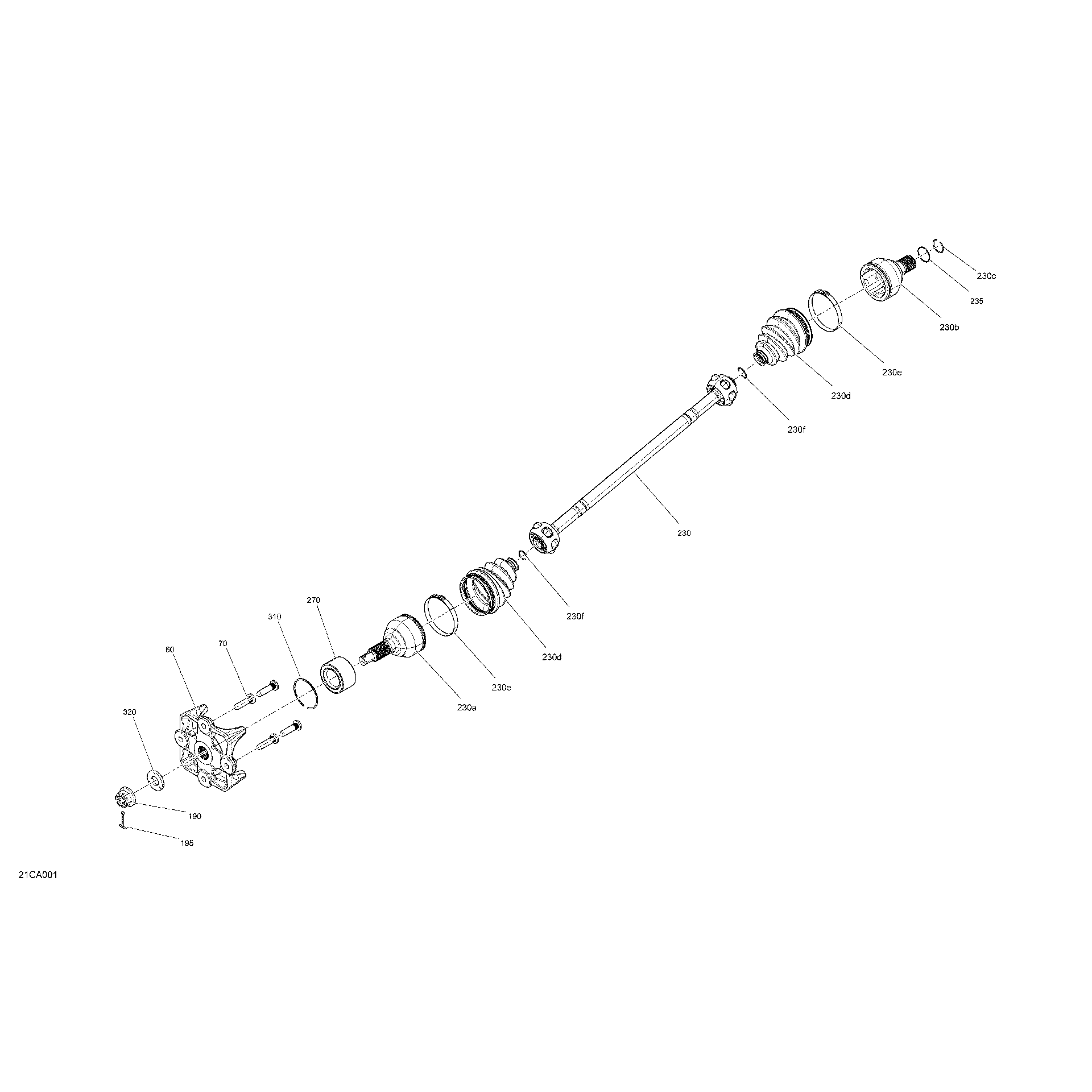 An Image of a Genuine Can-Am Parts Schematic Diagram showing the schematic - DRIVE - REAR SECTION - COMMON PARTS