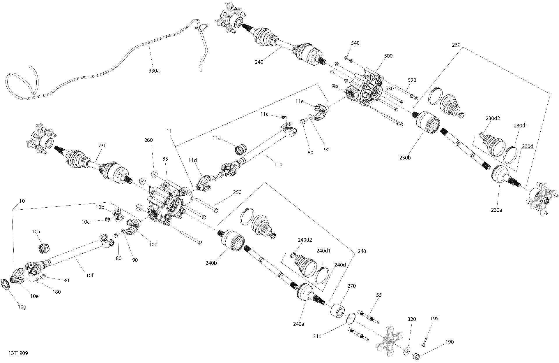 An Image of a Genuine Can-Am Parts Schematic Diagram showing the schematic - REAR DRIVE - COMMON PARTS