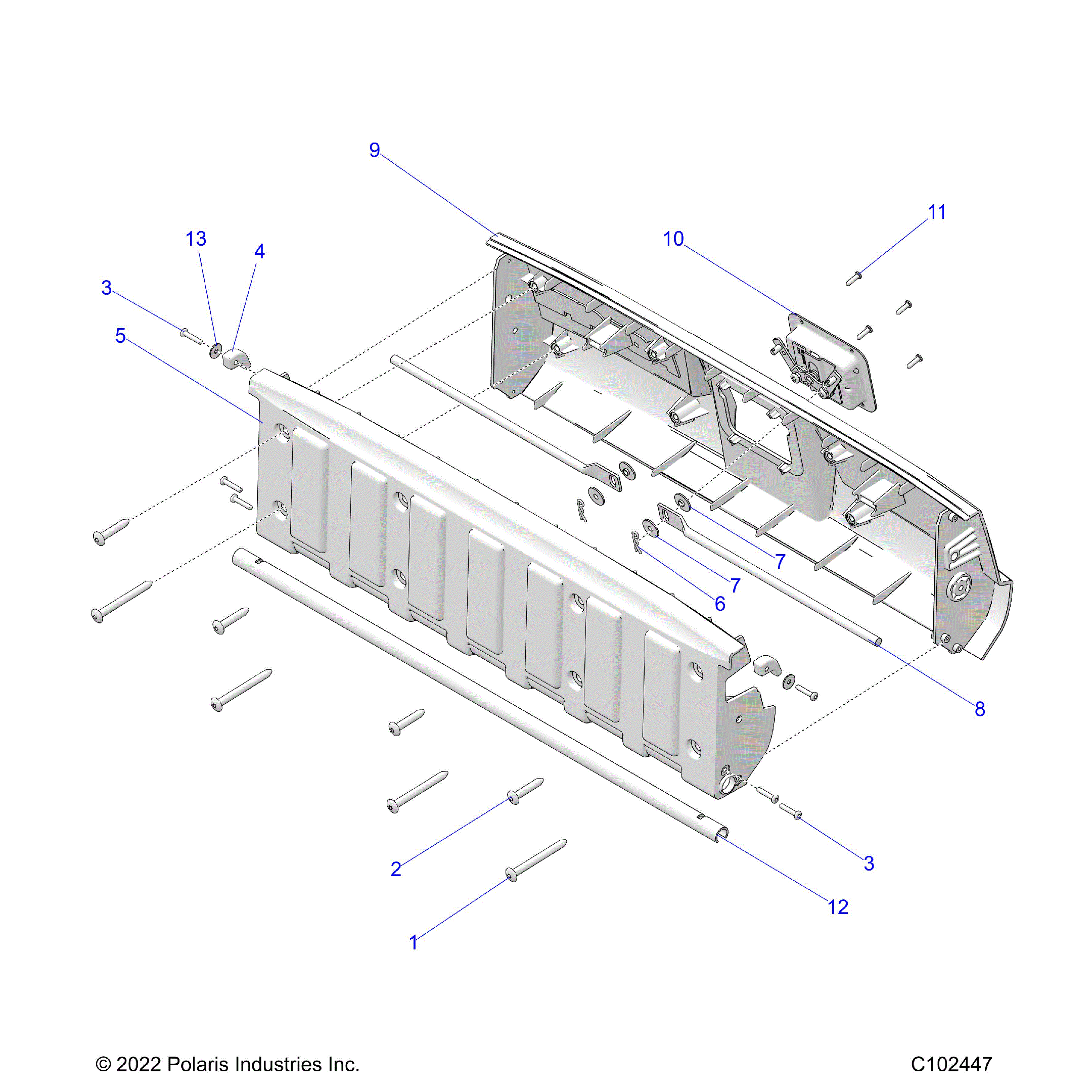 An Image of a Genuine Polaris Parts Schematic Diagram showing the schematic - BODY: TAILGATE - 2026 POLARIS SPORTSMAN 570 X2 EPS