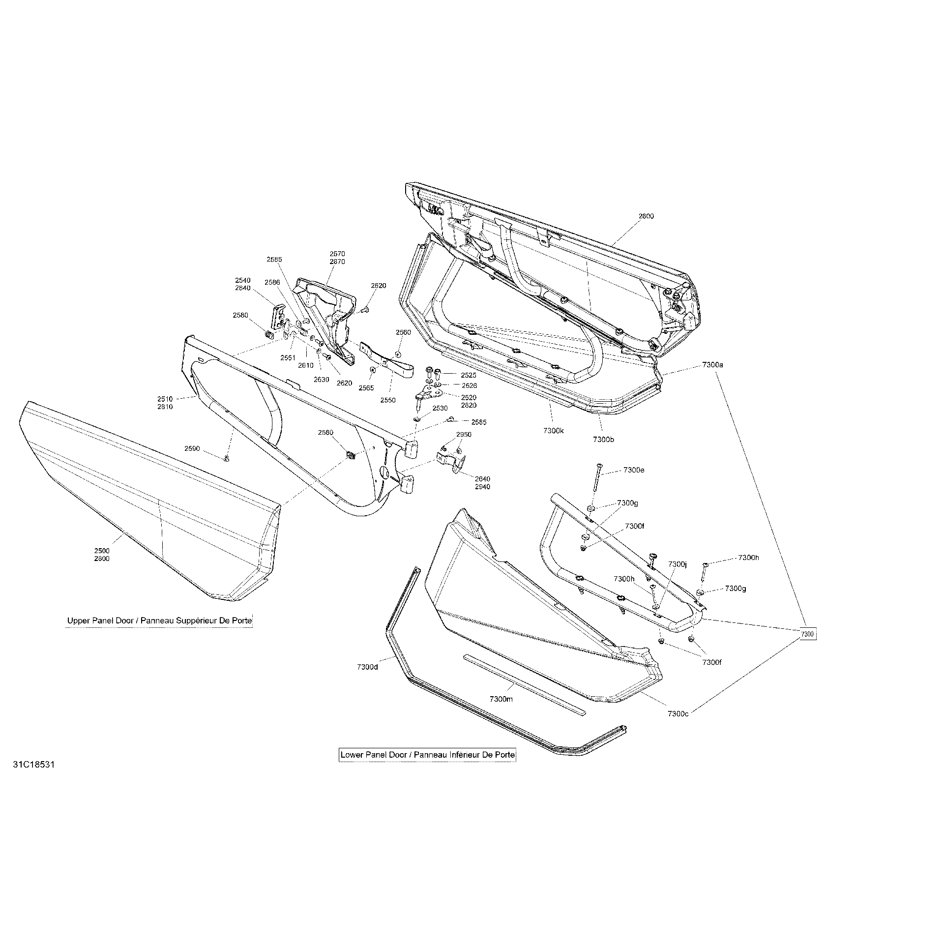 An Image of a Genuine Can-Am Parts Schematic Diagram showing the schematic - BODY SIDE PART MAVERICK X3 SUNBURST YELLOW MODELS - PACKAGE X MR (X MR31C1819G-300P)
