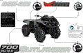 BODY - FEATURE DECALS - 2026 CAN AM OUTLANDER 700 4X4 X MR - GRANITE GREY