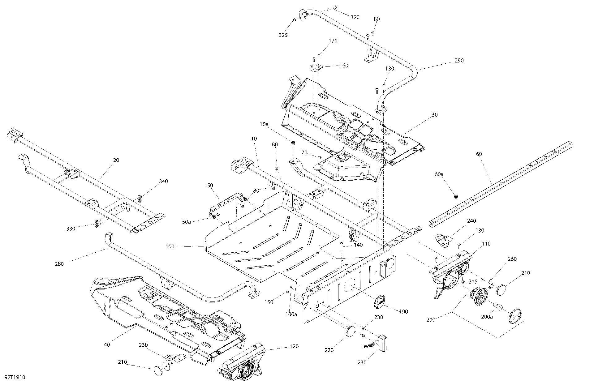 An Image of a Genuine Can-Am Parts Schematic Diagram showing the schematic - CARGO 6X6 - LUGGAGE RACK