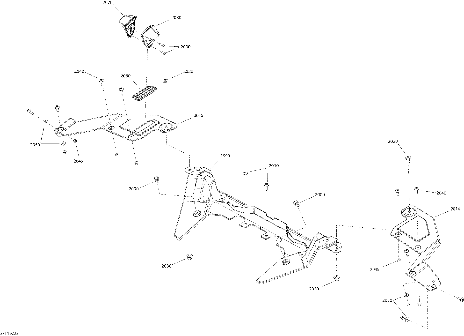 An Image of a Genuine Can-Am Parts Schematic Diagram showing the schematic - BODY - REAR PARTS