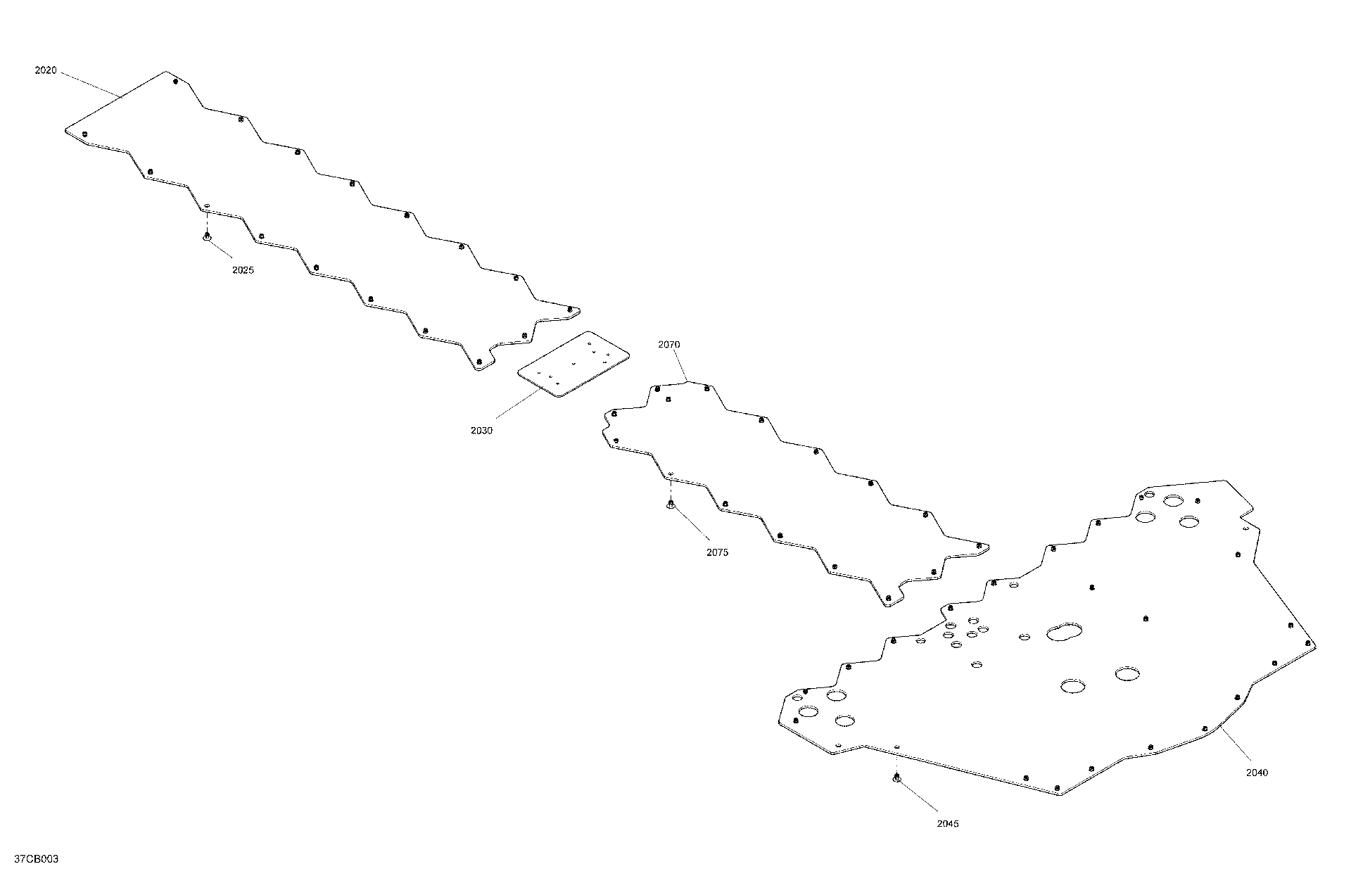 An Image of a Genuine Can-Am Parts Schematic Diagram showing the schematic - BODY - SKID PLATE