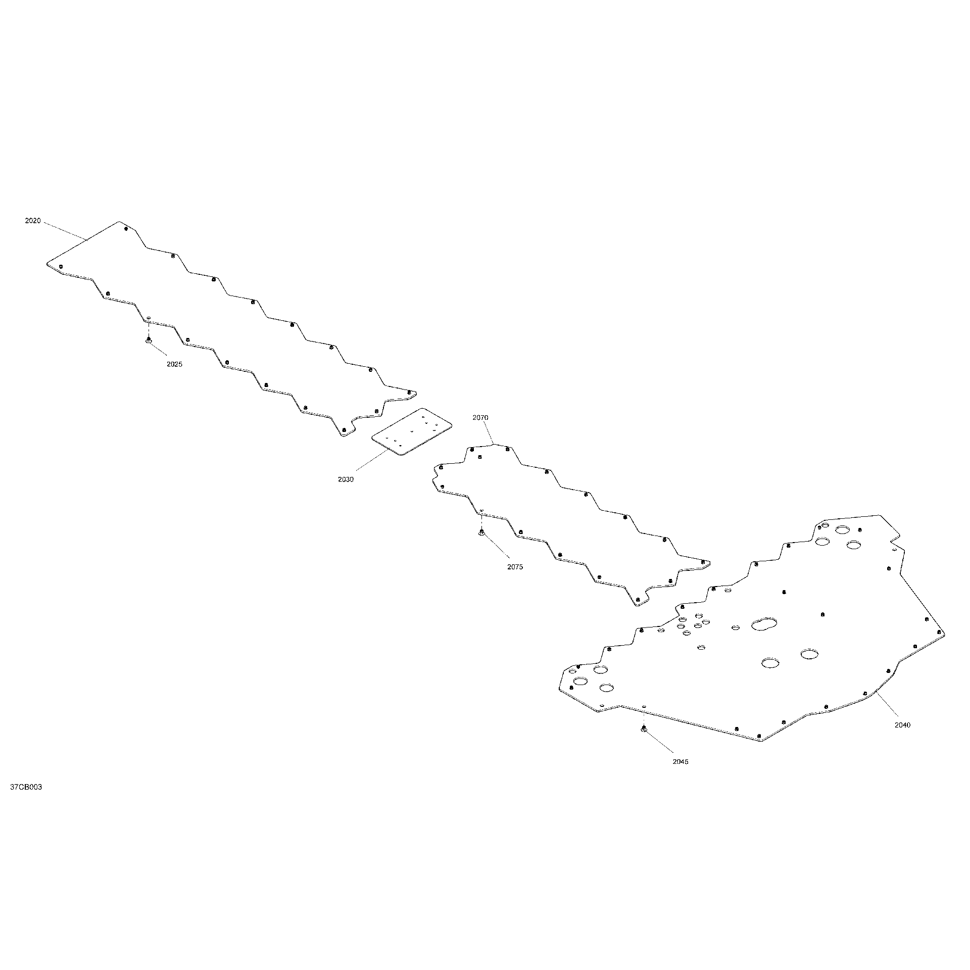 An Image of a Genuine Can-Am Parts Schematic Diagram showing the schematic - BODY - SKID PLATE