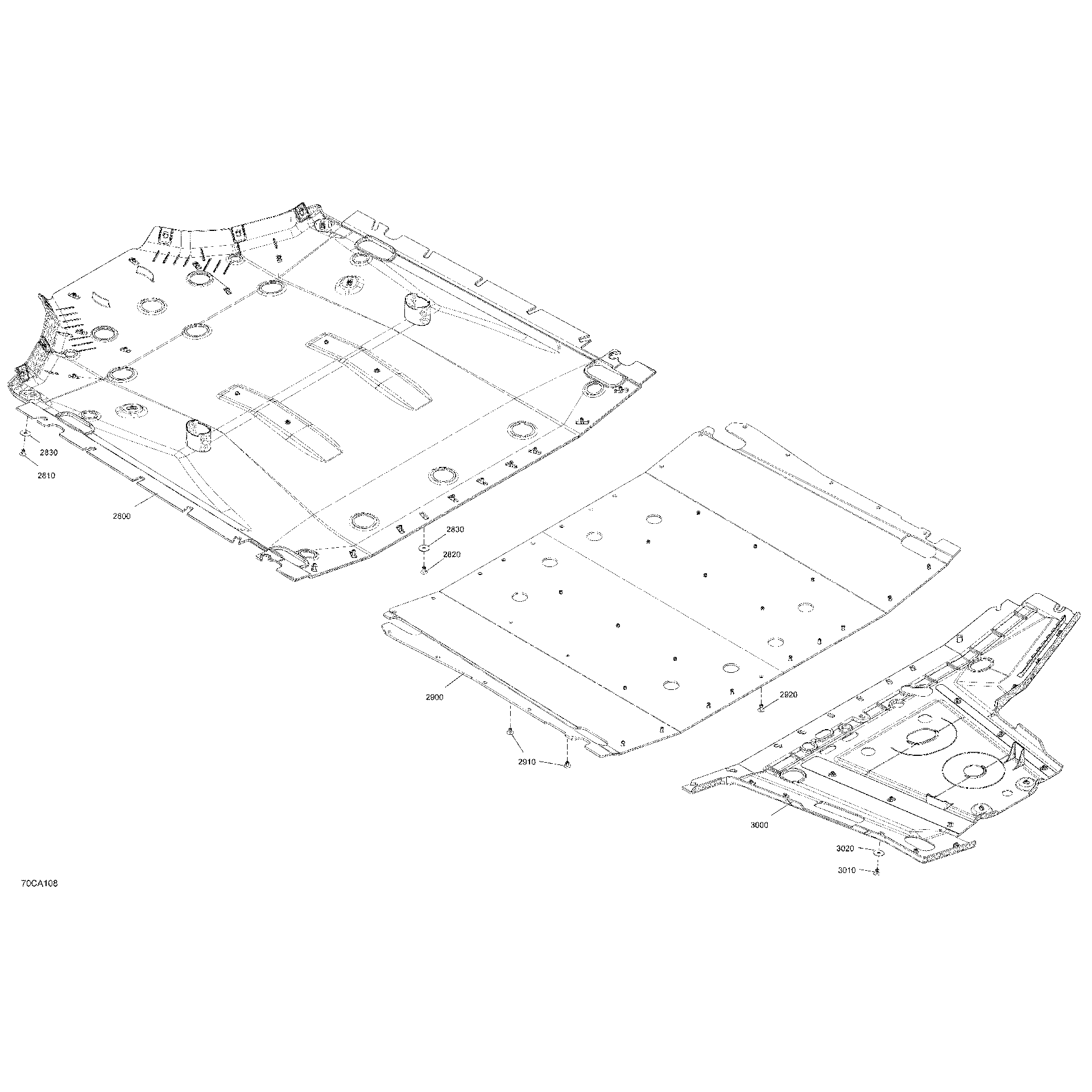 An Image of a Genuine Can-Am Parts Schematic Diagram showing the schematic - BODY - SKID PLATE