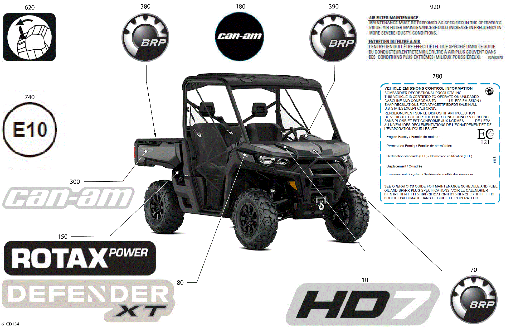 An Image of a Genuine Can-Am Parts Schematic Diagram showing the schematic - BODY - DECALS