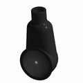 Black rubber battery boot with tapered cylindrical shape and flared open end.