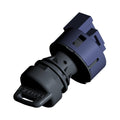 Matte silver and black 4-position key switch for Polaris ATV with plastic housing.
