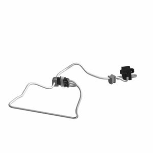 Silver metal crankshaft position sensor with black plastic connector and mounting clips.