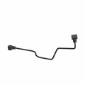 Black molded plastic and rubber winch power cable with angled connectors and wiring for Polaris Ranger models.