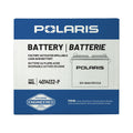 Blue and white Polaris branded box with battery model number 4014132-P and 575 CCA rating text.