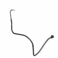 Black insulated battery to ground cable with metal connectors on each end, curved shape.