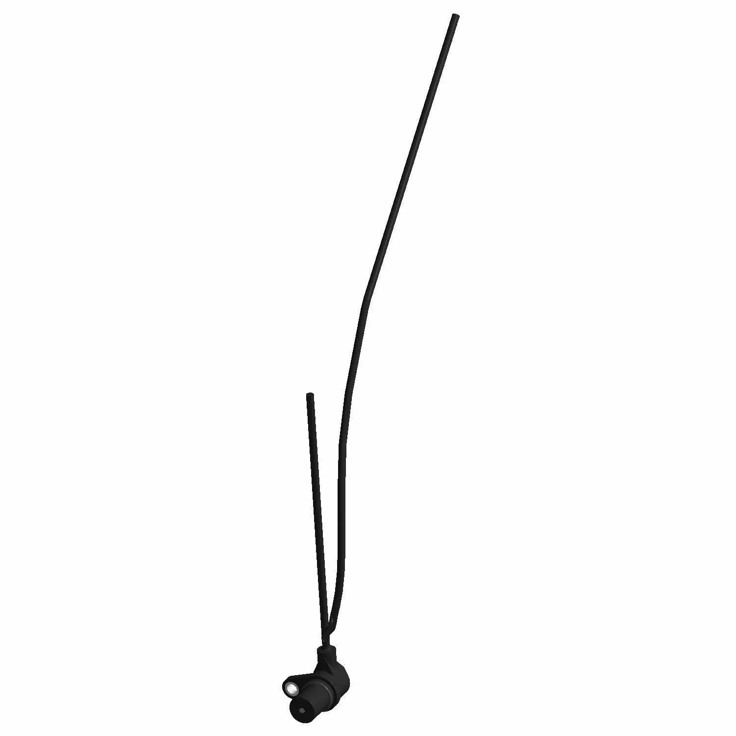 Black crankshaft position sensor with two long attached wires for motorcycle engine monitoring.