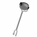 Round black speaker tweeter with long silver metal mounting arm and two wire connectors.