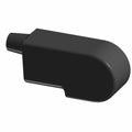 Matte black rectangular cable cap with rounded edges and a short cylindrical connector end.