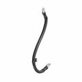 Short black battery cable with metal ring terminals on both ends and a flexible rubber insulation.