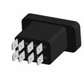 Black rectangular Polaris differential lock switch with eight metal flat blade terminals arranged in two rows.