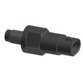 Black plastic metal temperature sensor with threaded hex base and rectangular connector end.