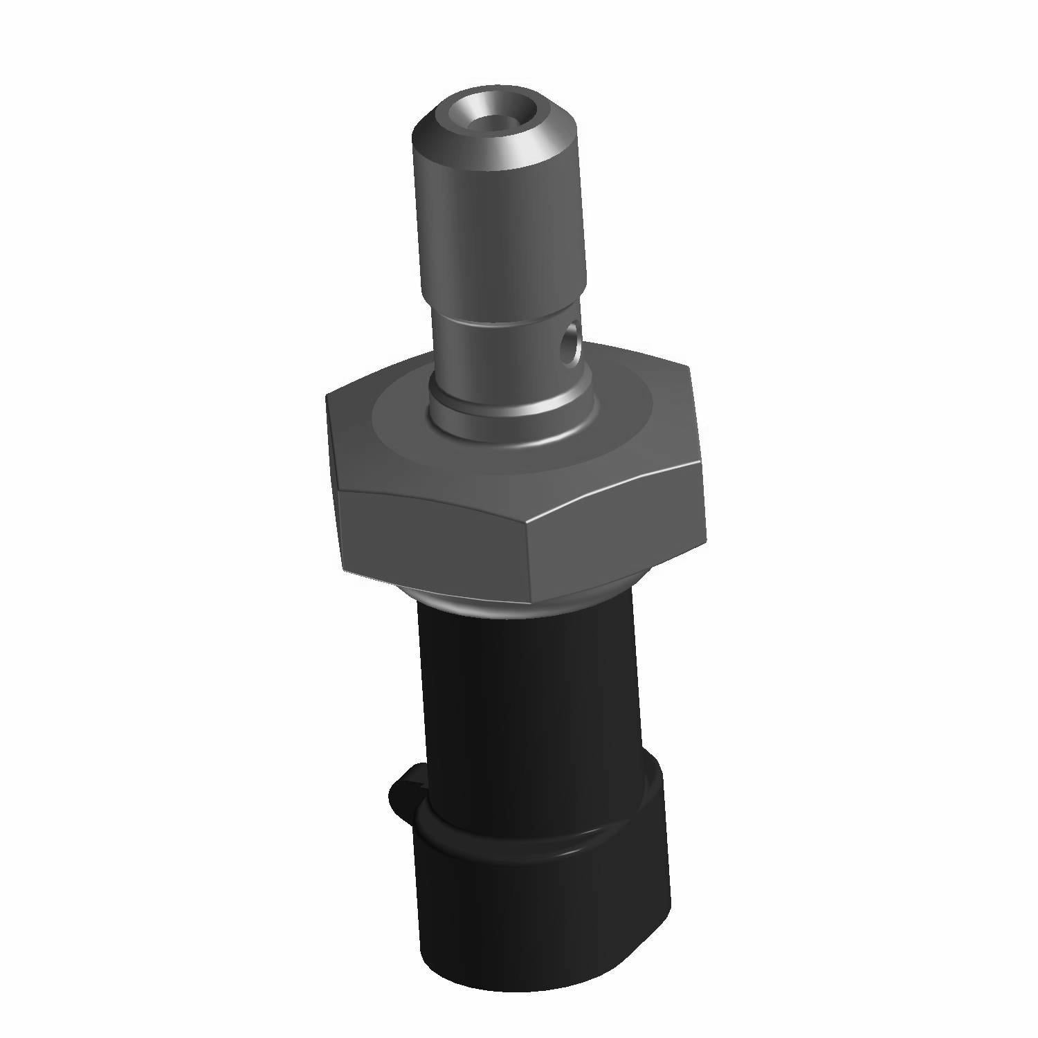 Black and silver metal brake switch with threaded hex nut and cylindrical connector end.