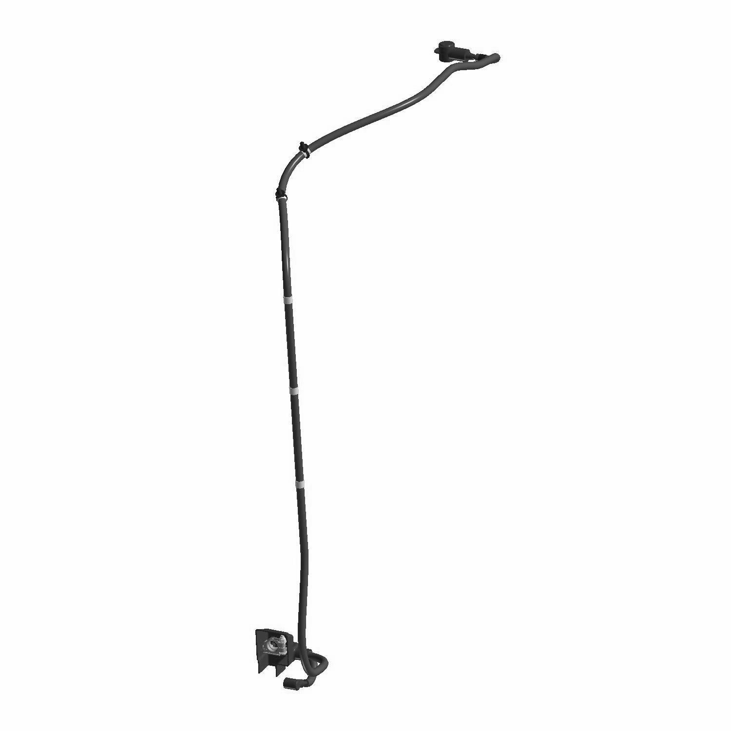 Black Battery to solenoid cable with insulated connectors on both ends and a flexible rubber coating.