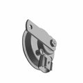 3D render of the Polaris Disk Horn Lowtone mechanical component with a flat mounting bracket, central bolt, and electrical connector—perfect as an OEM part for Indian motorcycles—shown at a slight angle on a plain white background.