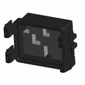 Black rectangular fusebox cover with transparent center and mounting clips on sides.