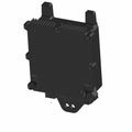 Black rectangular power supply module with vertical fins and mounting tabs.