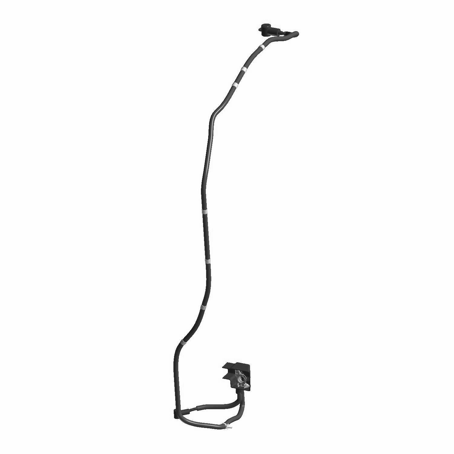 Black battery to solenoid cable with molded connectors and protective insulation sheath.