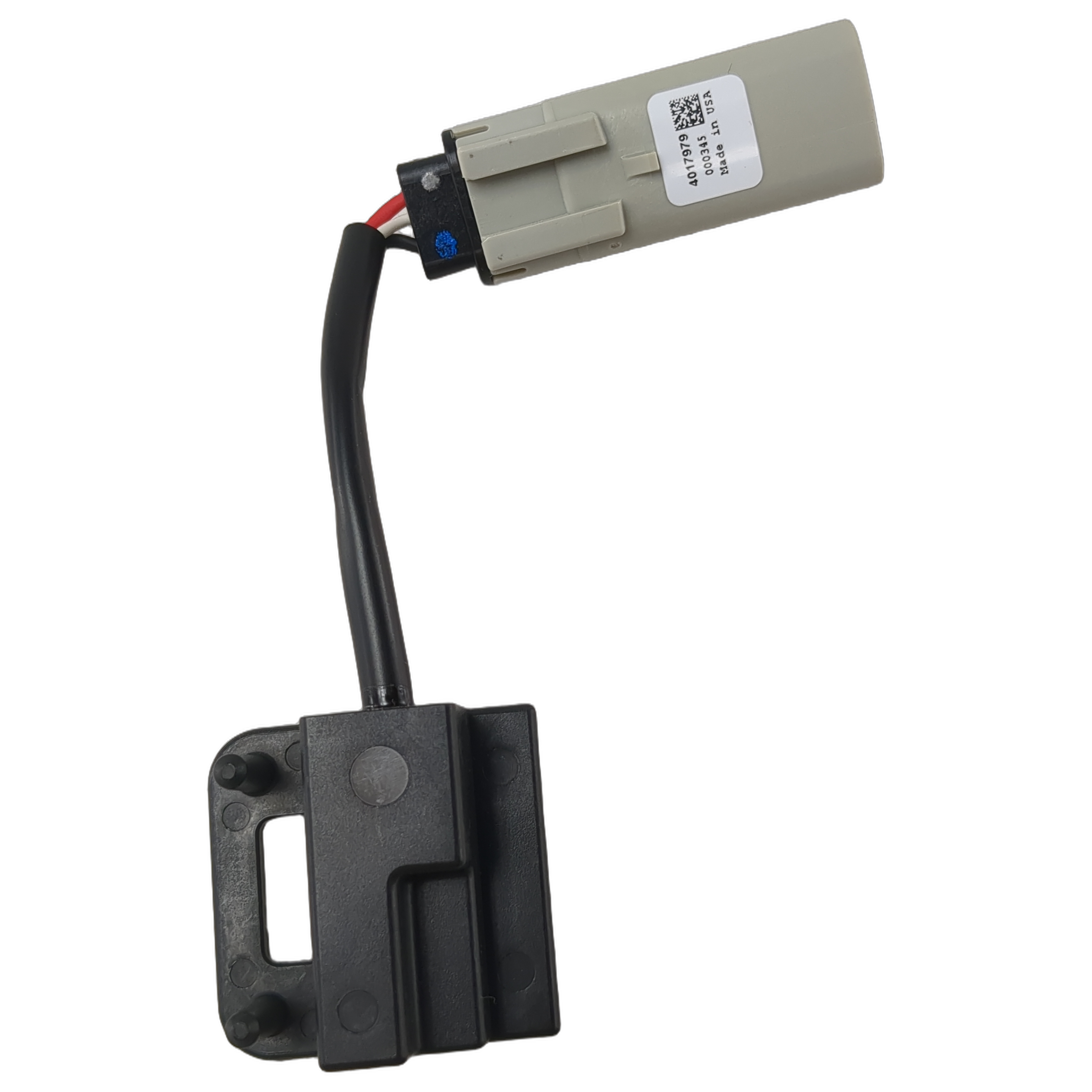 Black and gray rectangular angle sensor with attached black wire and connector plug.