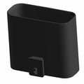Matte black rectangular power supply cover with smooth surface and small mounting tab.