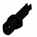 Black plastic Polaris service connector plug with cylindrical shape and rectangular mounting base.