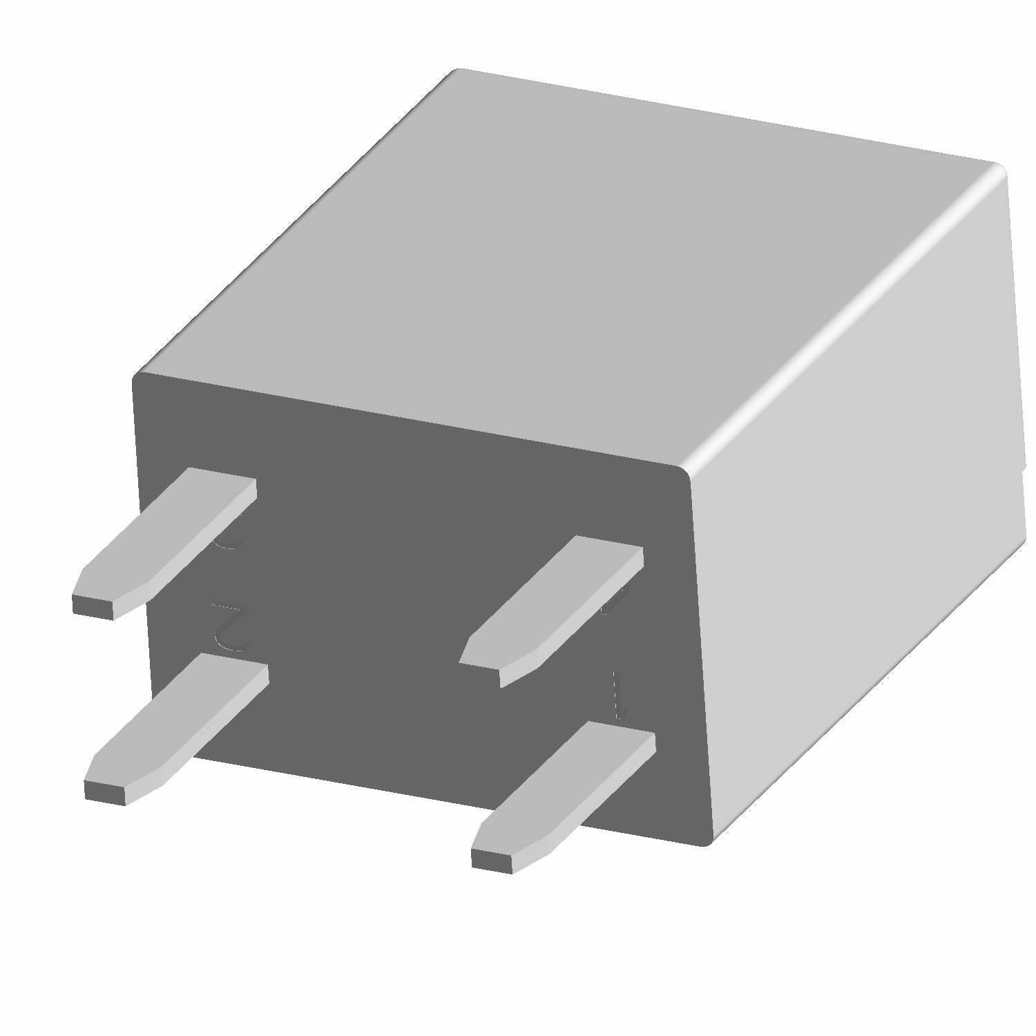 Gray rectangular Polaris Relay SSR 10A with four metal prongs for electrical connection.