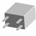 Gray rectangular Polaris Relay SSR 10A with four metal prongs for electrical connection.