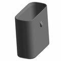 Black rectangular electrical connector cover with rounded edges and small slot on side.