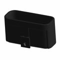 Black rectangular durable plastic EVAP connector cap with clip attachment tab.