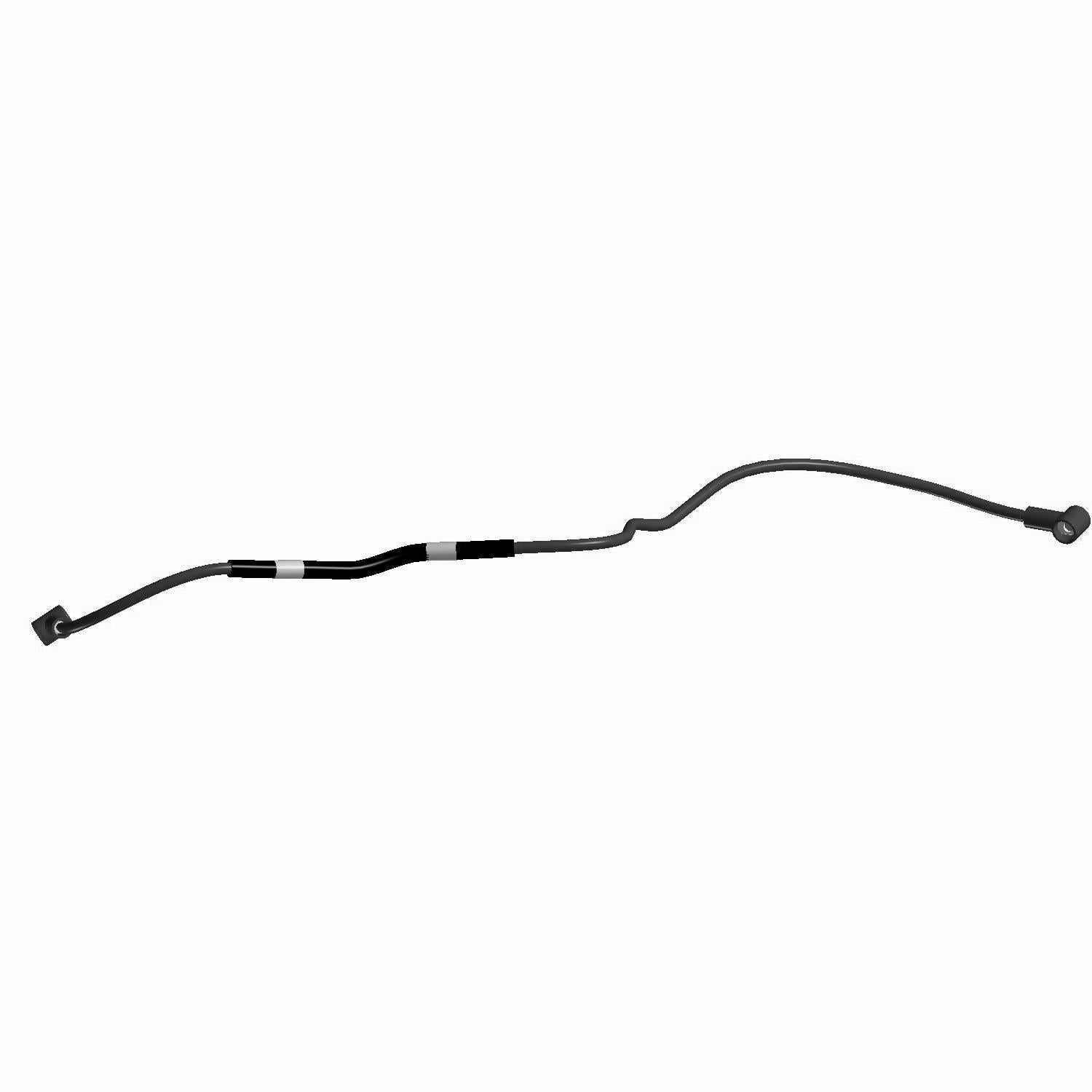 Black rubber-insulated solenoid to starter cable with metal connectors on each end.