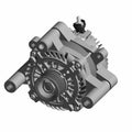 Gray metal alternator with cooling vents and pulley designed for Polaris UTV models.