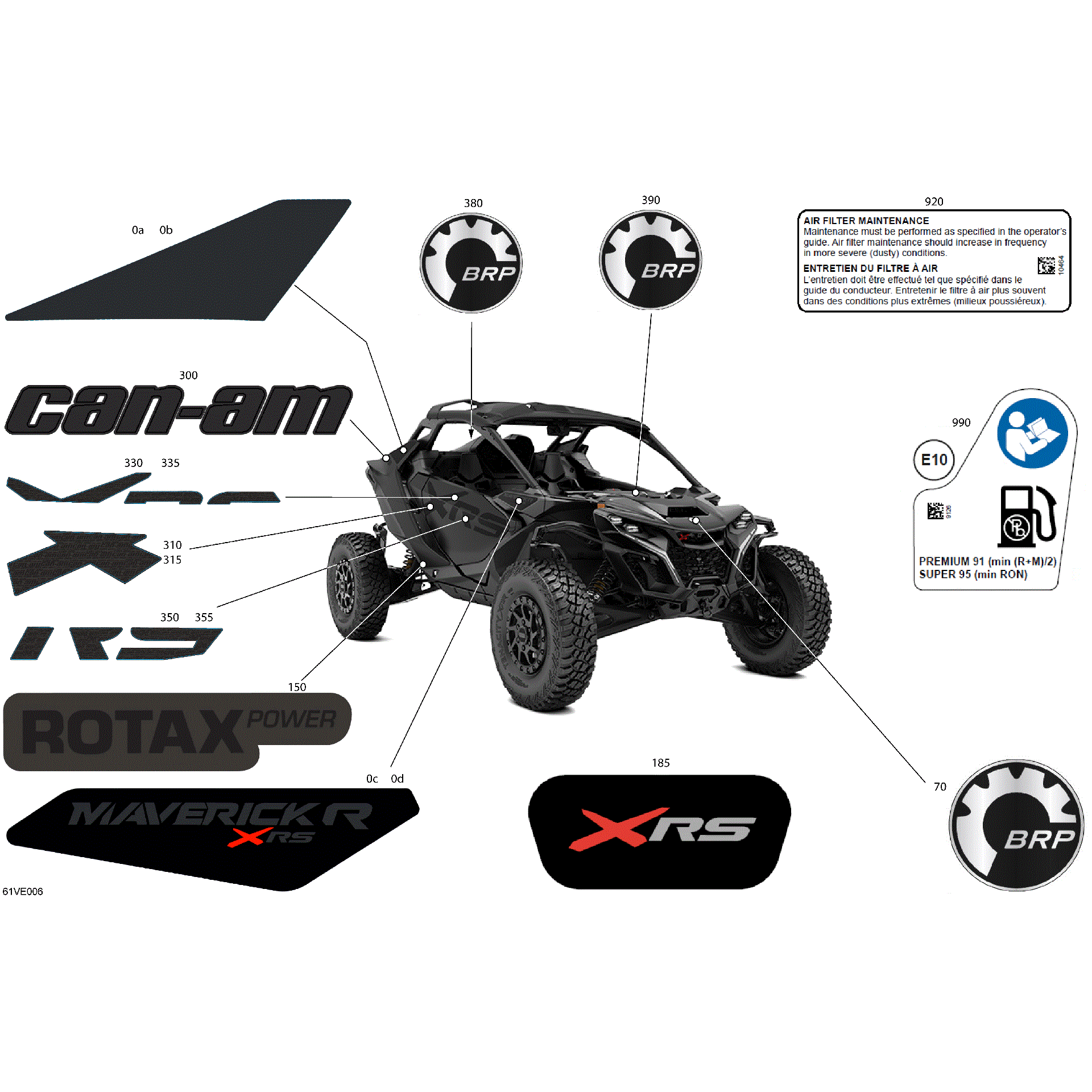 An Image of a Genuine Can-Am Parts Schematic Diagram showing the schematic - BODY - DECALS