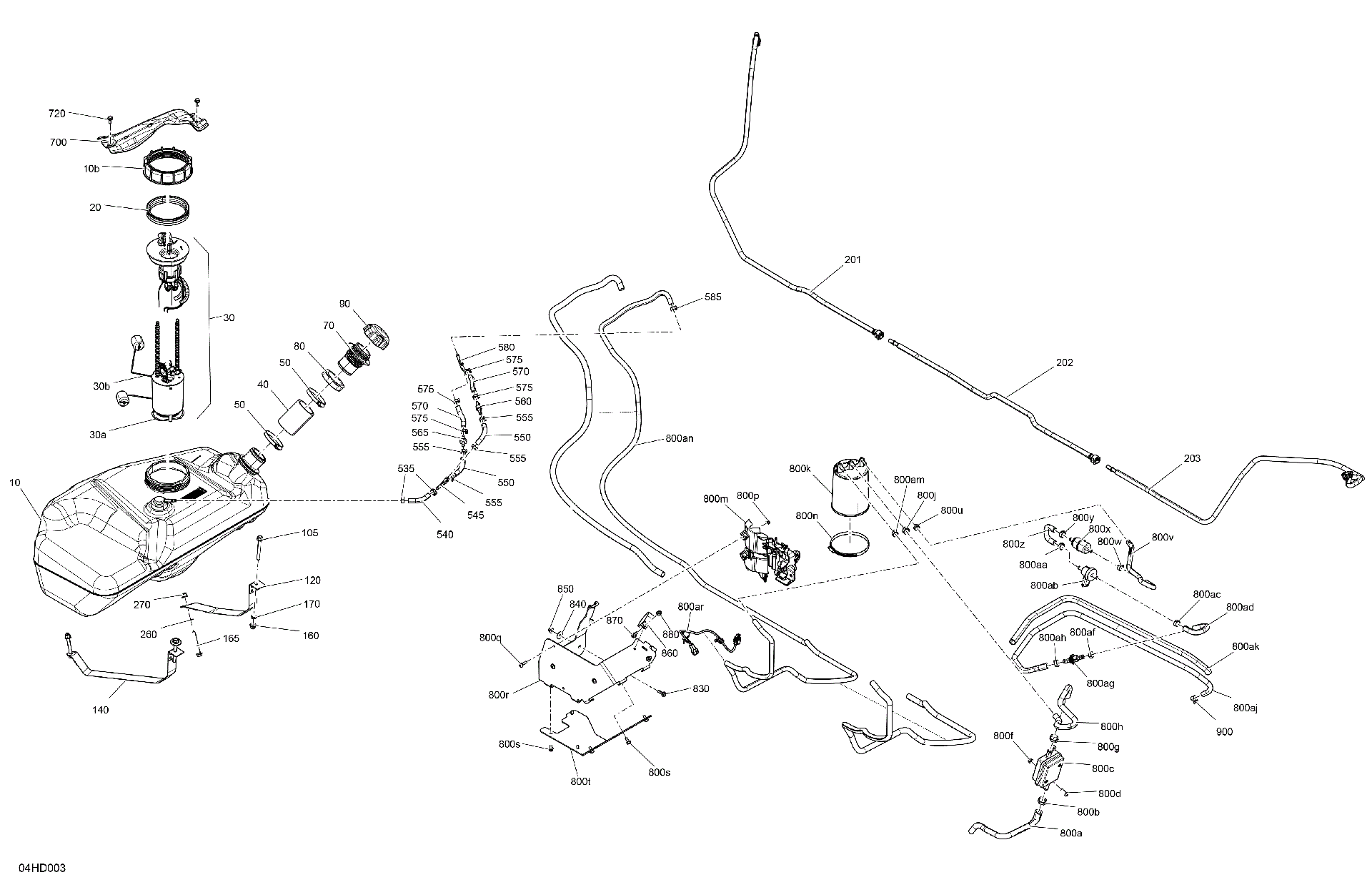 An Image of a Genuine Can-Am Parts Schematic Diagram showing the schematic - ENGINE - FUEL