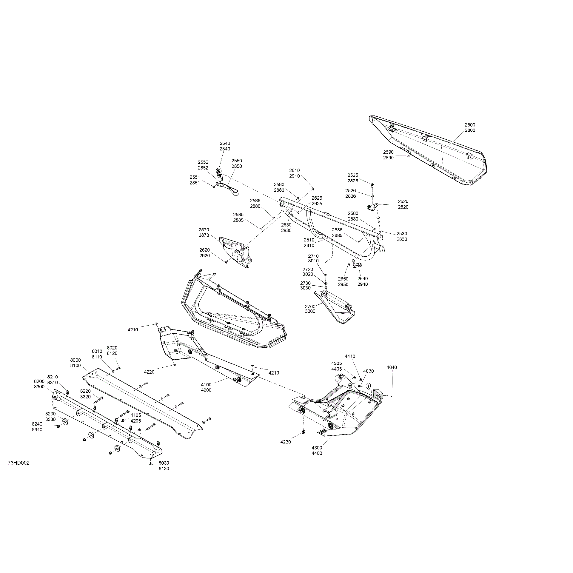 An Image of a Genuine Can-Am Parts Schematic Diagram showing the schematic - BODY - DOORS