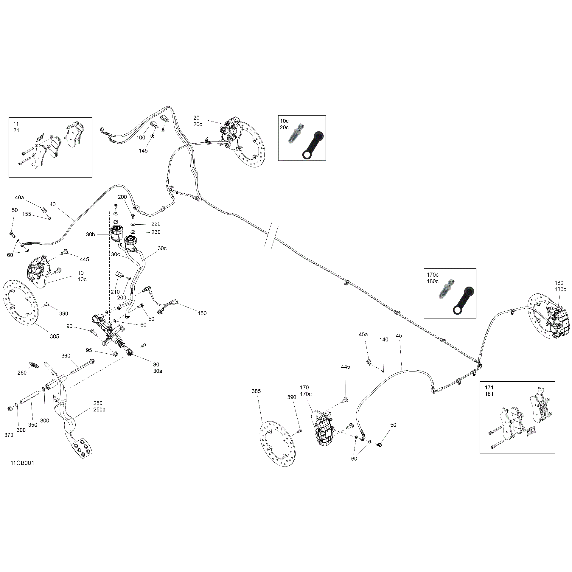 An Image of a Genuine Can-Am Parts Schematic Diagram showing the schematic - MECHANIC - BRAKE SYSTEM
